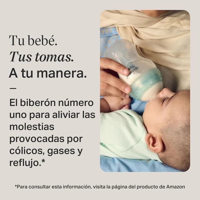 Detalle 2 de Tommee Tippee Biberón anticólico 260 ml Pack 6 Azul