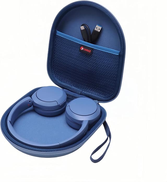 Detalle de XANAD Kopfhörer-Tasche für Sony WH-CH520 (Blue) – Case für kabellose Bluetooth On-Ear Kopfhörer