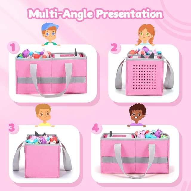 Detalle de Piaclen Carrying Case for Toniebox Audio Player & Figurines Starter Set (Felt Organizer Bag, Pink)