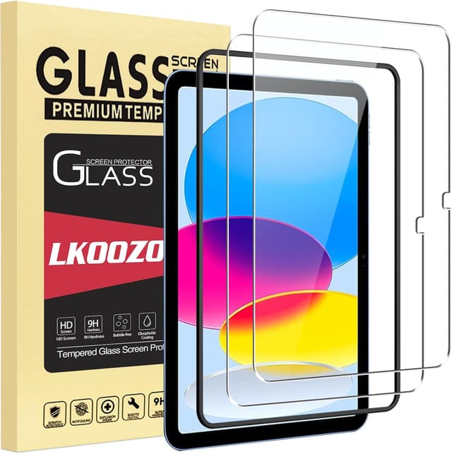 Detalle de LKOOZO Screen Protector for iPad (A16) 11th Gen & iPad 10th Gen 10.9" – Tempered Glass Film (2 Pack)