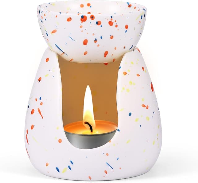 Detalle de Viitech Essential Oil Burner Ceramic Wax Melt Burner with Tealight Holder (Removable Bowl, Colourful)
