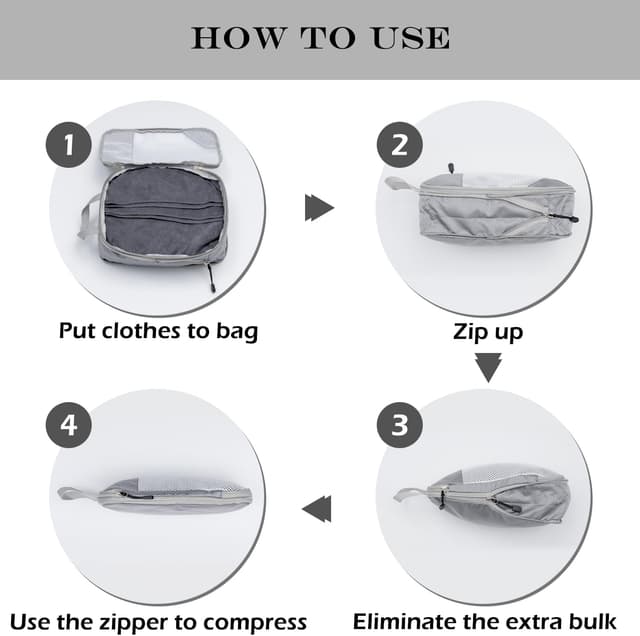 Thumbnail 4 de Organizador Maleta Compression Cubes 3 piezas Gris