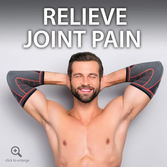 Detalle de Rymora Elbow Support Arm Compression Sleeves (Pair) – Large for Tennis/Golfers Elbow, Tendonitis & Joint Pain