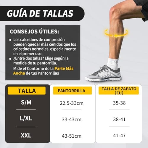 Detalle de CAMBIVO medias de compresión 20-30 mmHg (3 pares) para mujer y hombre: pensadas para deporte, varices y viajes