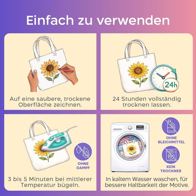 Thumbnail 4 de 40 Textilstifte Waschmaschinenfest 🎨