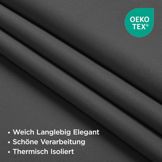 Detalle 2 de Joydeco Verdunkelungsvorhänge 2er Set H 200