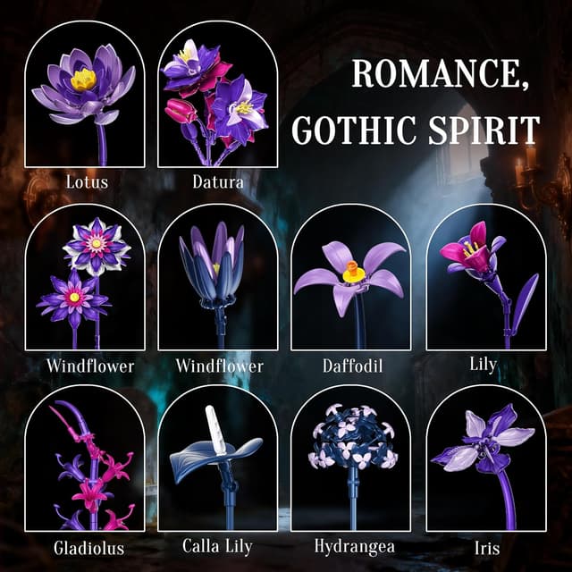 Thumbnail 6 de EWED Gothic Flowers Bouquet Building Set 528 pieces