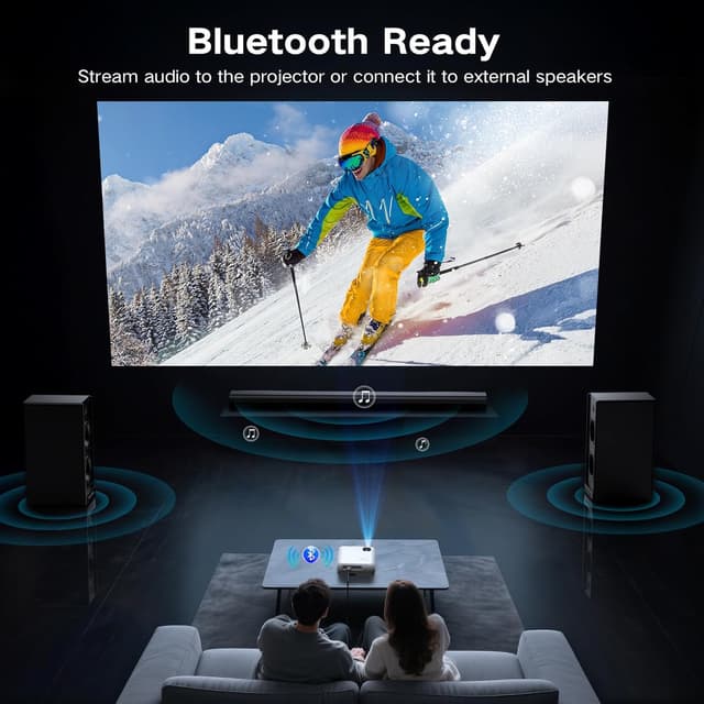 Detalle de GROVIEW Native 1080P Bluetooth Projector 400 ANSI 📽