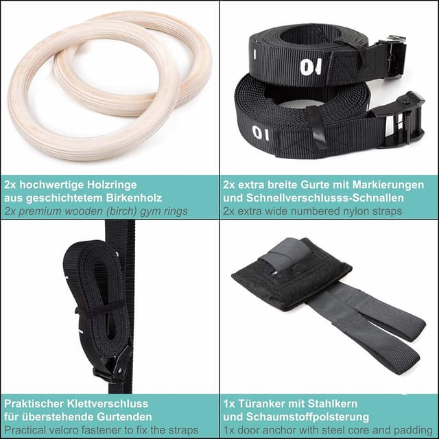 Thumbnail 1 de PULLUP & DIP Premium Turnringe Holz