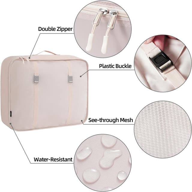 Detalle de BAGAIL 10 Set Packing Cubes in Cream (Various Sizes)