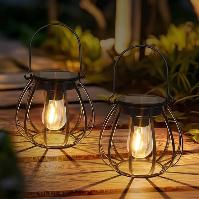 Detalle de Kimjo Farolillos Solares Exterior 🪴 IP65, 2 Piezas