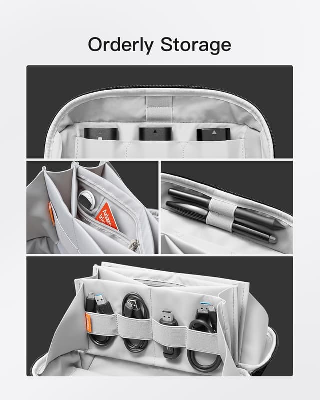 Detalle de Inateck Custodia per Cavi con manico: organizer elettronici con apertura a 180°