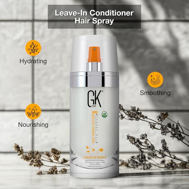 Detalle de GK Hair Global Keratin Leave-In Conditioner Detangler Spray da 120 ml per capelli secchi, danneggiati e crespi