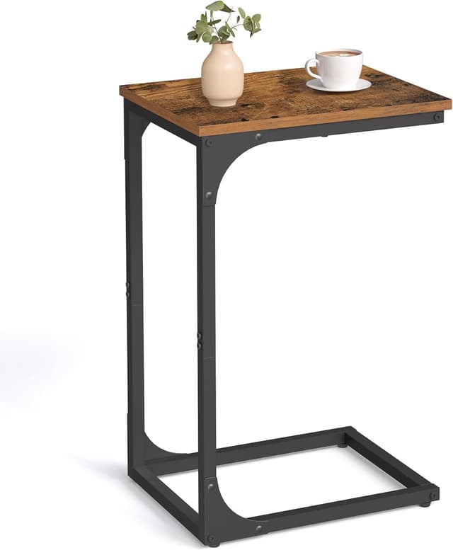 Imagen de VASAGLE LET350B01 C-shaped side table, 1 shelf en OfertitasTOP