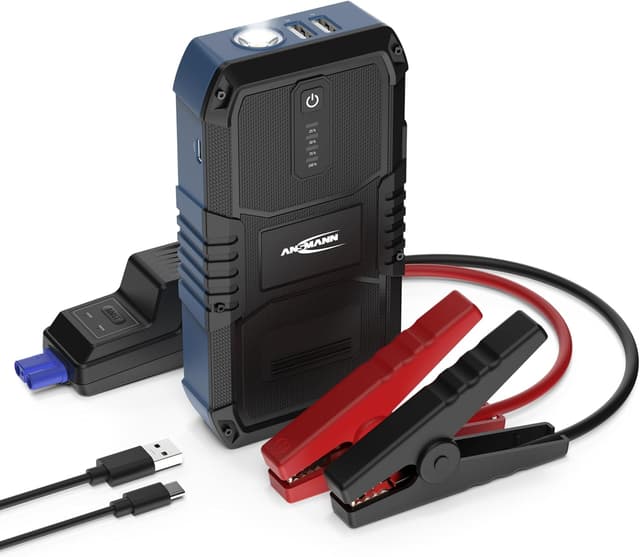 Detalle de ANSMANN Starthilfe-Powerbank 1500A für 12V-Fahrzeugbatterien (Auto, Motorrad & Boot) inkl. Taschenlampe