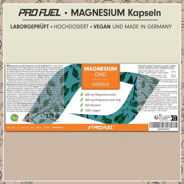 Thumbnail 5 de Magnesium Kapseln 365x 668 mg Magnesiumoxid