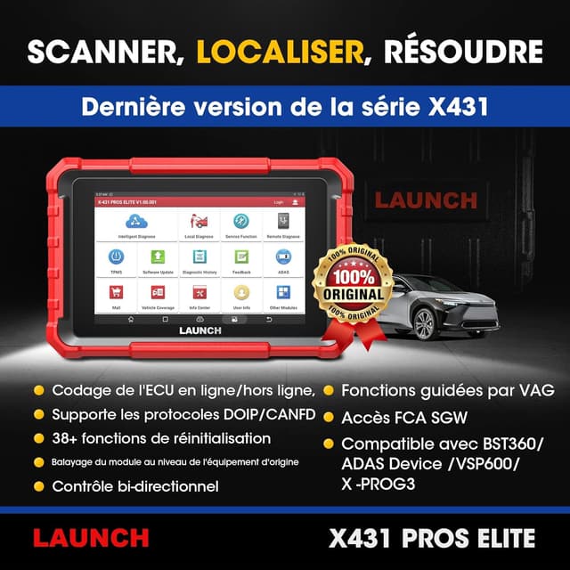 Detalle 2 de Launch X431 Pros Elite valise diagnostic auto 38 services
