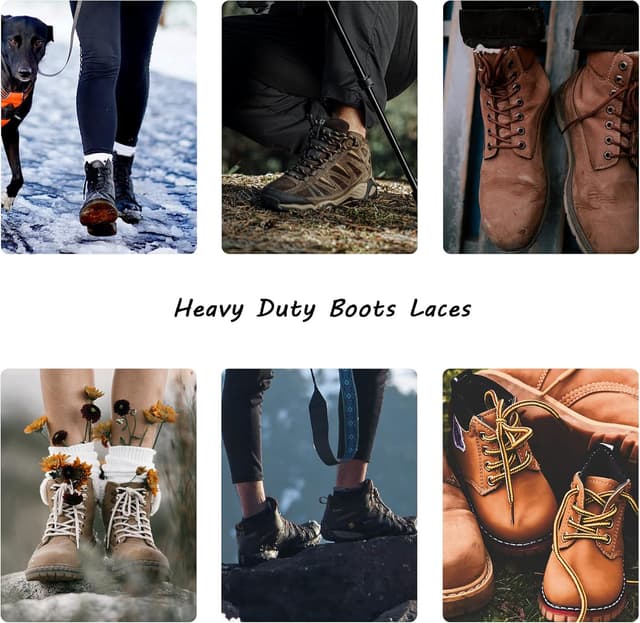 Thumbnail 6 de CCSOFTIME Round Work Boot Laces – Heavy-Duty Thick Replacement Laces for Walking, Hiking & Safety Boots