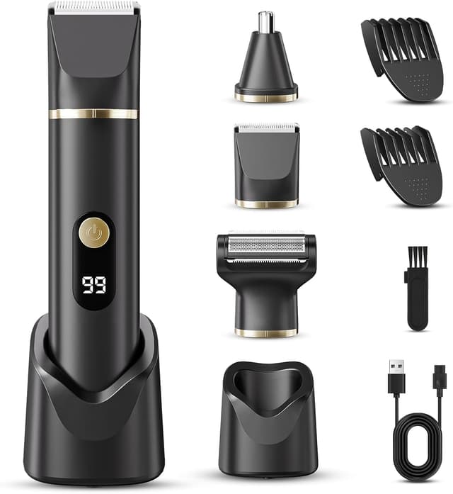 Detalle de Beard Trimmer for Men IPX7 Waterproof Groomer 🪒