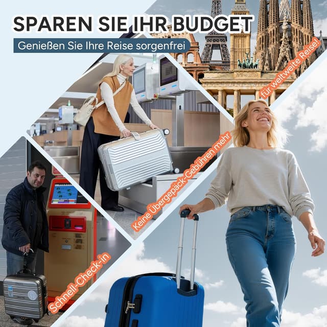 Detalle de travel inspira digitale Kofferwaage mit Haken bis 50 kg (Reisewaage, rot)
