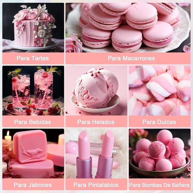 Thumbnail 4 de Colorante Alimentario Rosa 30ml x 3 - Alta Concentración, Repostería 🎨