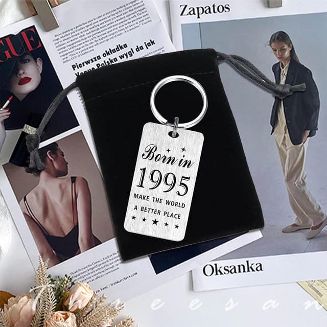 Detalle de Gezxin personalised Happy Birthday 1995 keyring for 31st birthdays in stainless steel