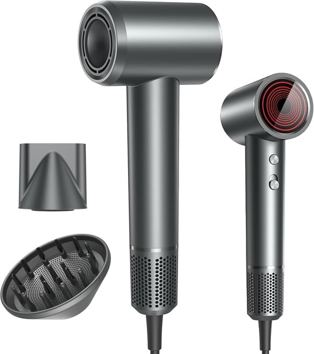 Detalle de Professional Ionic Hair Dryer with Diffuser, High-Speed 150,000 RPM Motor and 4 Heat Settings