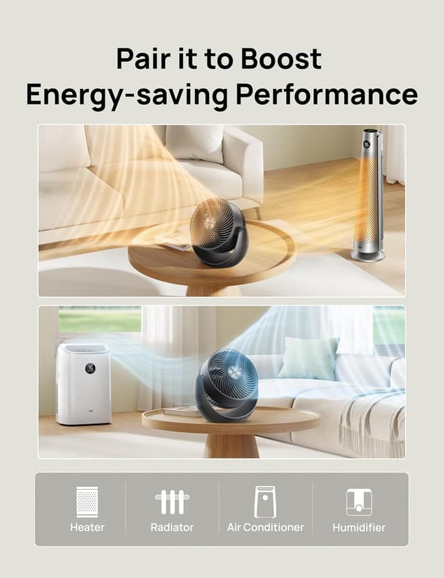 Thumbnail 6 de Dreo Fan for Bedroom Table Air Circulator (11-Inch) — TurboSilent Low-Noise Desk Fan with 3 Speeds and Adjustable Tilt