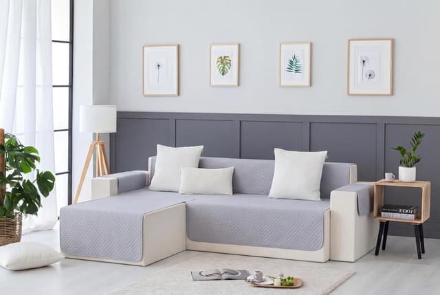 Thumbnail 6 de Copridivano Todocama imbottito e traspirante per chaise sinistra, grigio chiaro, 240 cm