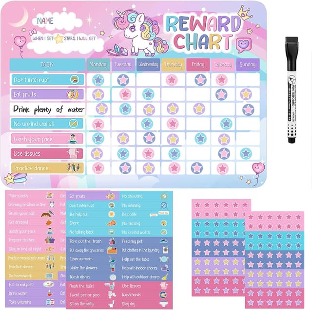 Detalle de Magnetic Reward Chart for Kids 52 stickers