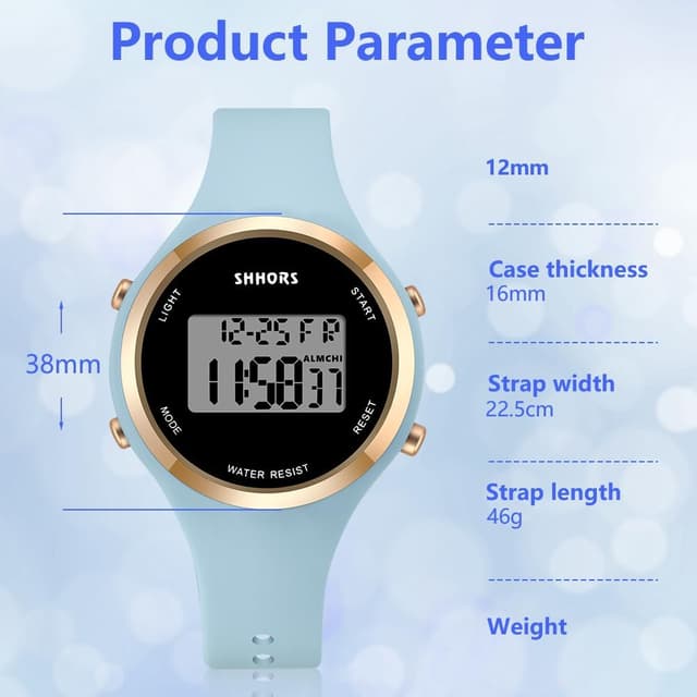 Thumbnail 1 de AOOSU Damenuhr Digitaluhr mit LED Nachtlicht