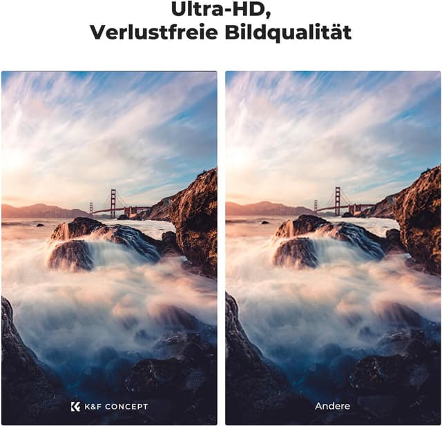 Detalle 2 de K&F CONCEPT ND Filterset 95 mm Neutralgrau (ND4 + ND8 + ND64 + ND1000) – fester ND-Filter-Kit