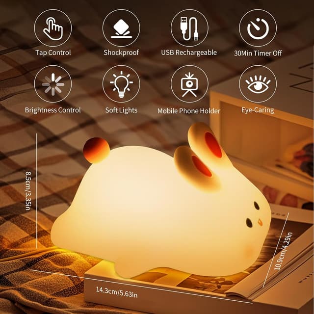 Thumbnail 2 de SAMALICAR Silikon Hase Nachtlicht 1200 mAh