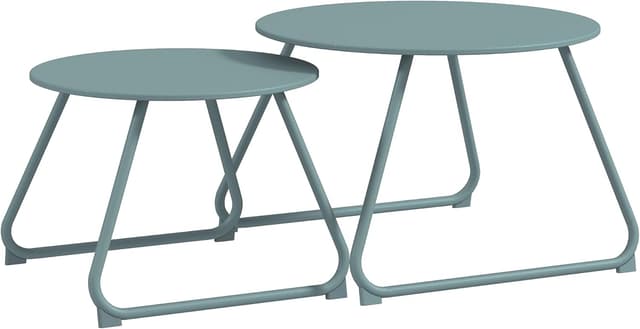 Detalle de Outsunny tables basses gigognes 2 Ø60