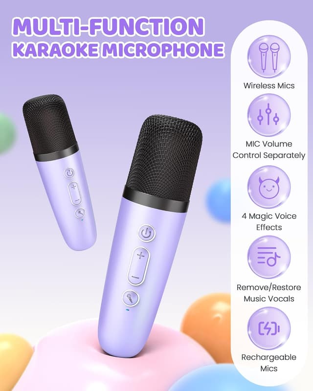 Thumbnail 5 de YLL Upgraded Mini Karaoke Machine 4 mics ๐ค