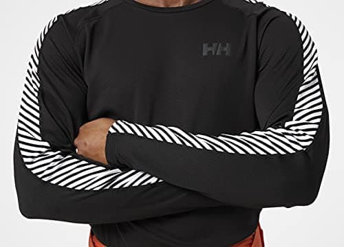 Detalle 2 de Helly Hansen Lifa Active Stripe Crew - Camisa Negra para Hombre 🖤