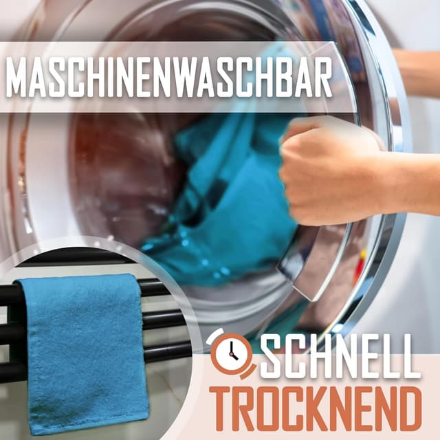 Detalle de NatureMark 10er-Set Frottee-Waschlappen für Gesicht & Hände (30×30 cm) aus 100% Baumwolle – türkis