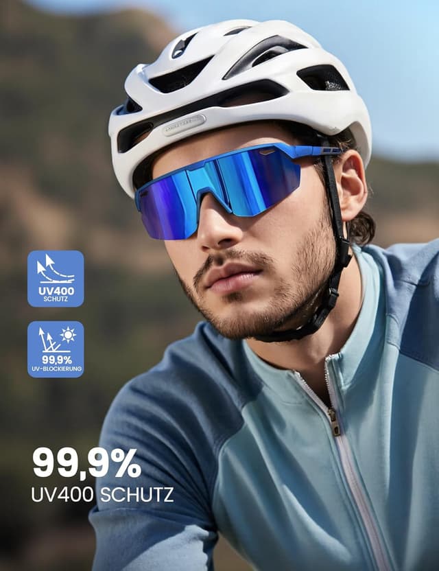 Detalle 2 de Lamicall Schnelle Sportbrille Herren & Damen (24 g, TR-90) mit polarisierenden TAC-Gläsern und UV400