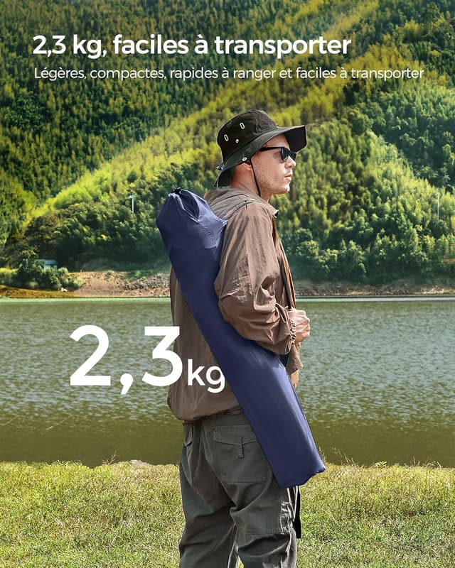 Detalle de SONGMICS Chaise pliante de camping GCB01IN (lot de 2) – 120 kg, portable, avec accoudoir et porte-gobelet