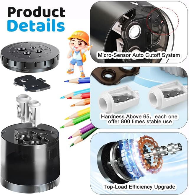 Detalle de ARPDJK PRO Elektrischer Anspitzer