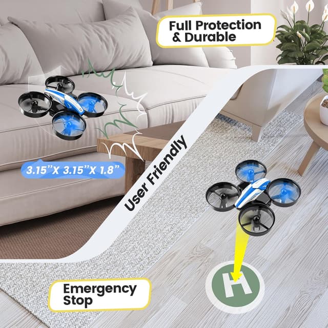 Thumbnail 6 de Holy Stone HS210 Mini Drone for Kids and Beginners RC Nano Quadcopter Indoor Small Helicopter Plane with Auto Hovering, 3D Flip, Headless Mode and 3 Batteries, Great Gift Toy for Boys and Girls, Blue
Holy Stone HS210 Mini Drone for Kids and Beginn…