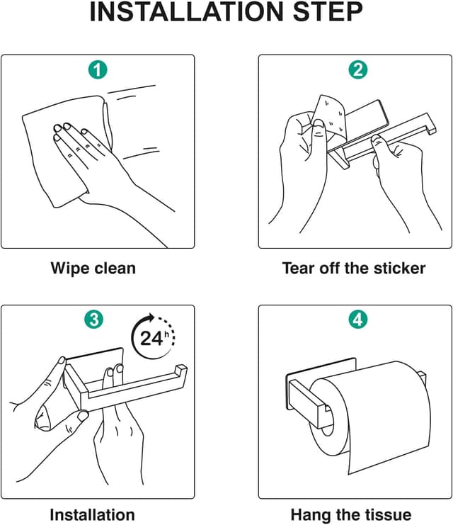 Thumbnail 6 de Eowihor Toilettenpapierhalter selbstklebend aus Edelstahl 🚽