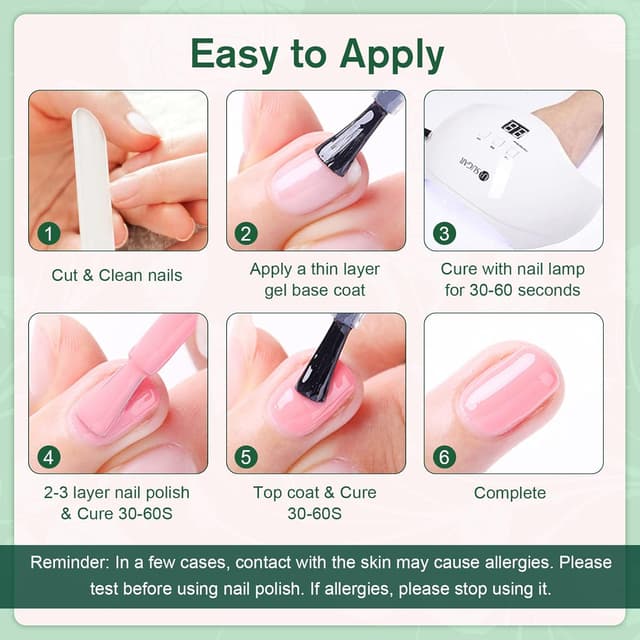 Detalle 2 de Shining She UV-Gel Nagellack Set Grün mit 6 Farben (Glitzergrün & Dunkelgrün), 8 ml pro Flasche