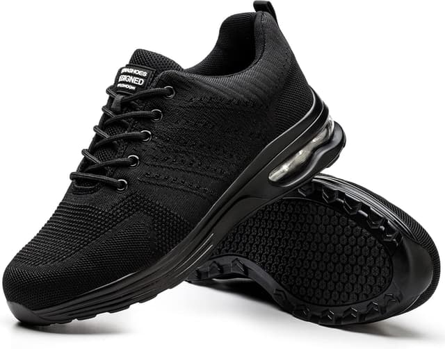 Detalle de Rona Safety Shoes with Steel Toe Cap – Lightweight, Comfortable & Slip-Resistant for Men and Women