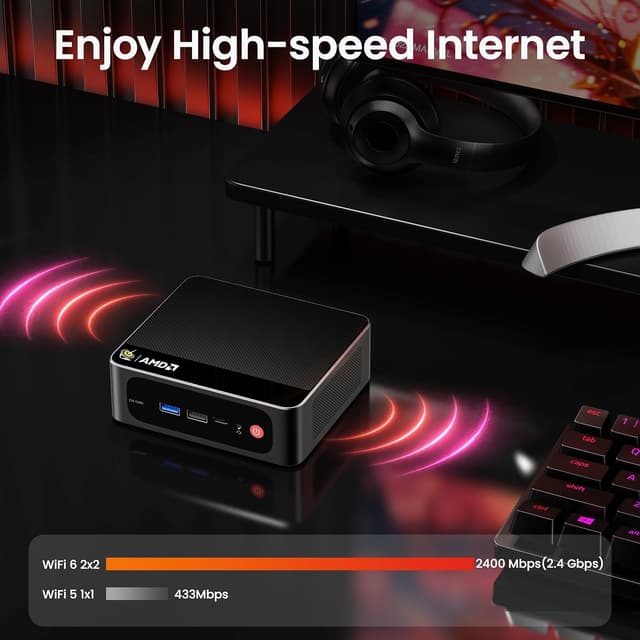 Detalle 2 de Beelink SER5 Max Mini PC (Ryzen 7 7735HS, 24GB LPDDR5, 1TB PCIe 4.0, Radeon 680M)