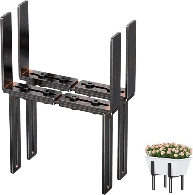 Detalle de 2er H-Form Blumenkastenhalterung (ohne Bohren) passend für Blumenkästen 15–23 cm