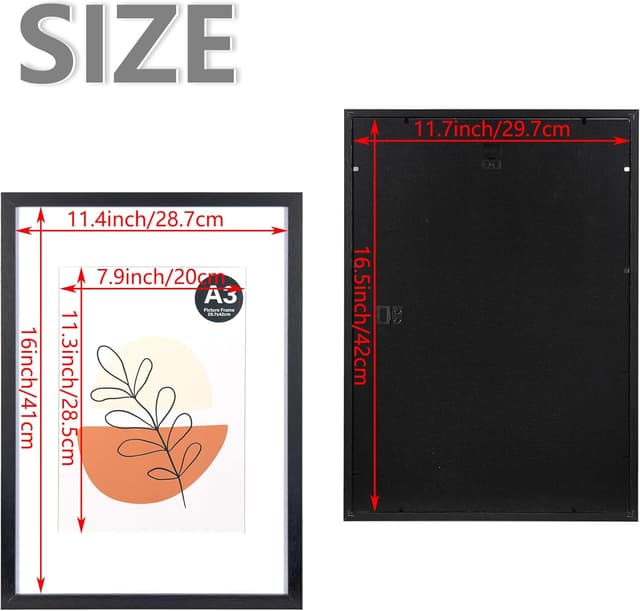 Thumbnail 6 de KaiWIN Black A3 Picture Frame Set 3x 21x30 cm