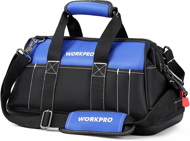 Detalle de WORKPRO Borsa porta attrezzi a bocca ampia 40 x 22 x 26 cm con base rigida impermeabile