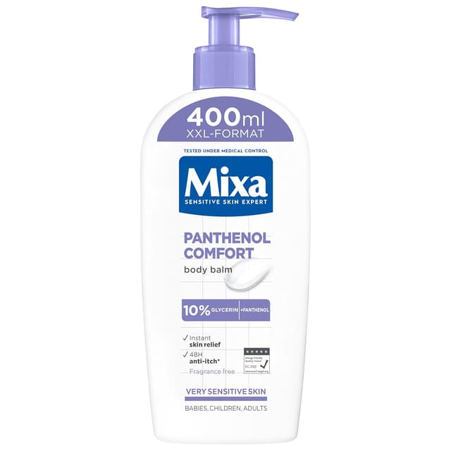 Detalle de Mixa Panthenol Body Lotion XXL (Panthenol Comfort) gegen Juckreiz, beruhigender Lotion mit 10% Glycerin, 400 ml