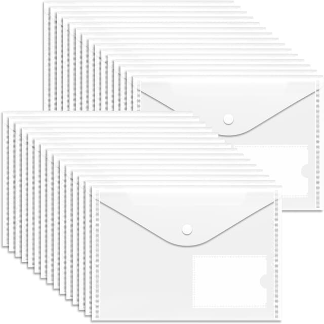 Detalle de A5 Plastic Wallets Clear 30-pack document folders